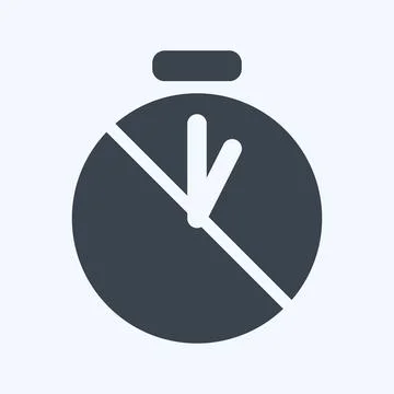 Icon Timer Off. suitable for Photo Editing symbol. glyph style. simple design Illustrazione stock