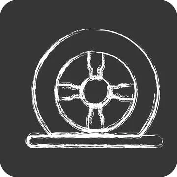 Icon Tire Flat. suitable for Automotive symbol. chalk Style. simple design .. Stock Illustration