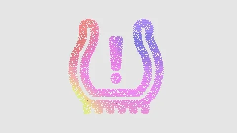 Icon tire pressure warning is made up of LED square shapes that shimmer and Stock Footage 300755895