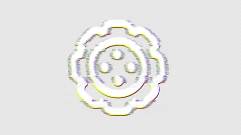 Icon tire rugged is distorted. Glitch. Noise, chromatic aberration, geometric Stock Footage 307005689