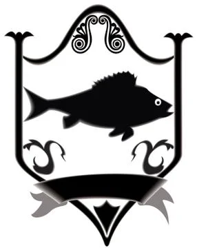 Icon title fish. Stock Illustration