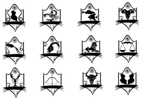 Icon title zodiac. Stock Illustration