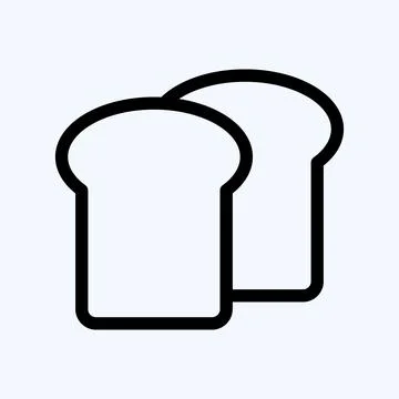 Icon Toast Bread. suitable for Bakery symbol. line style. simple design edita Stock Illustration