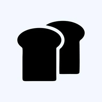 Icon Toast Bread. suitable for Bakery symbol. glyph style. simple design edit 库存插图