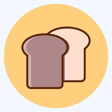 Icon Toast Bread. suitable for Bakery symbol. flat style. simple design edita イラスト素材