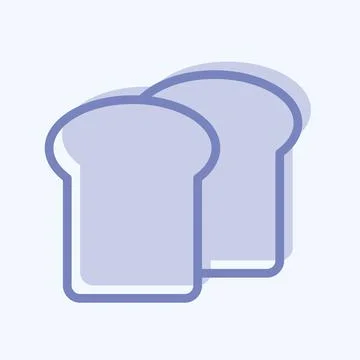 Icon Toast Bread. suitable for Bakery symbol. two tone style. simple design e 스톡 일러스트