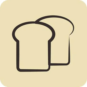 Icon Toast Bread. suitable for Bakery symbol. hand drawn style. simple desi.. Stock Illustration
