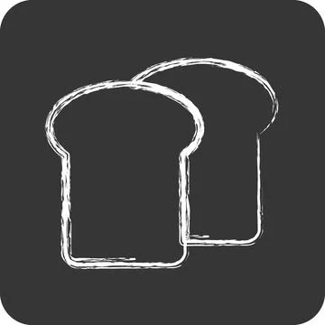 Icon Toast Bread. suitable for Bakery symbol. chalk Style. simple design ed.. Stock Illustration