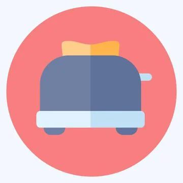 Icon Toaster - Flat Style - Simple illustration,Editable stroke Illustrazione stock