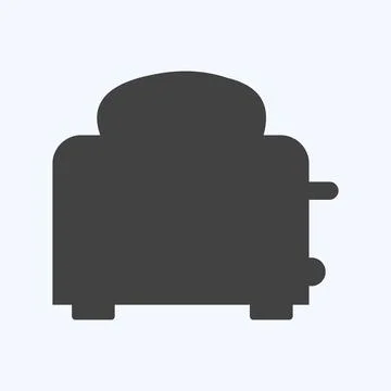 Icon Toaster - Glyph Style - Simple illustration,Editable stroke Stock Illustration