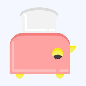 Icon Toaster. suitable for Kitchen Appliances symbol. flat style. simple desi Stock Illustration