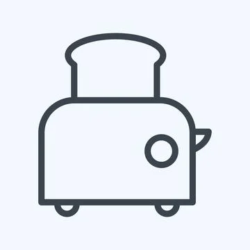 Icon Toaster. suitable for Kitchen Appliances symbol. line style. simple desi Stock Illustration