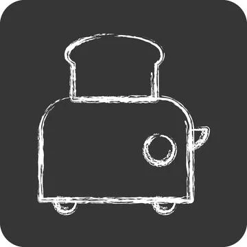 Icon Toaster. suitable for Kitchen Appliances symbol. chalk Style. simple d.. Stockillustratie