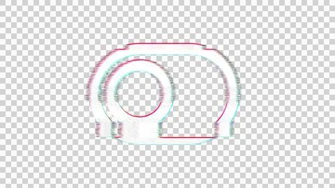 Icon toggle off is distorted. Glitch. Noise, chromatic aberration, geometric Illustrazione stock