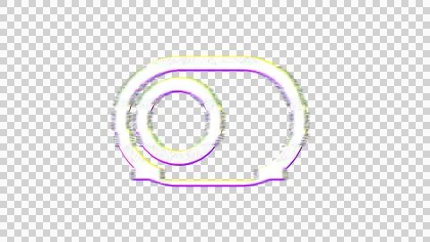 Icon toggle off is distorted. Glitch. Noise, chromatic aberration, geometric Stock Illustration