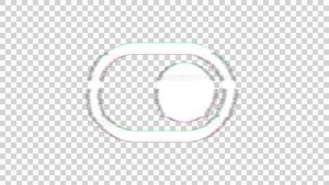 Icon toggle on is distorted. Glitch. Noise, chromatic aberration, geometric Stock Illustration