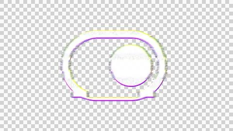 Icon toggle on is distorted. Glitch. Noise, chromatic aberration, geometric Illustrazione stock