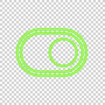 Icon toggle on from the flow of energy of green color. Shimmering neon Stock Illustration