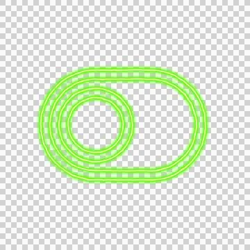Icon toggle off from the flow of energy of green color. Shimmering neon Stock Illustration