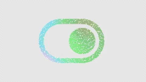 Icon toggle on is made up of LED square shapes that shimmer and flicker. There Stock Footage 295592110