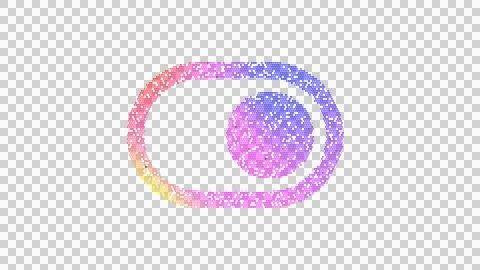 Icon toggle on is made up of LED square shapes. There are bright diodes and Stock Illustration