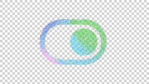 Icon toggle on is made up of LED square shapes. There are bright diodes and Stock Illustration
