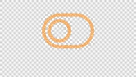 Icon toggle off is made of yellow grains of sand. Some grains of sand fall down. Stock Illustration