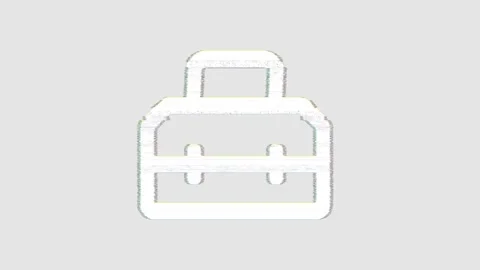 Icon toolbox is distorted. Glitch. Noise, chromatic aberration, geometric Stock Footage 304861227
