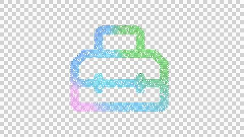 Icon toolbox is made up of LED square shapes. There are bright diodes and there Stock Illustration