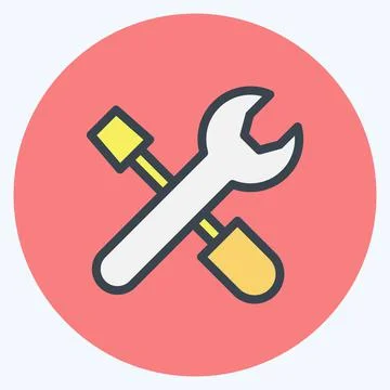 Icon Tools. suitable for building symbol. color mate style. simple design edi Stockillustratie