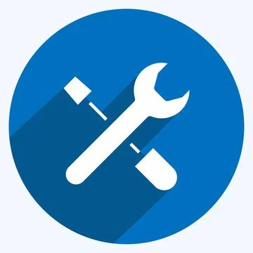 Icon Tools. suitable for building symbol. long shadow style. simple design ed Stockillustratie