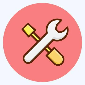 Icon Tools. suitable for building symbol. flat style. simple design editable. Ilustración de archivo