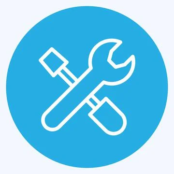 Icon Tools. suitable for building symbol. blue eyes style. simple design edit Ilustración de archivo
