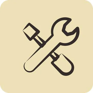 Icon Tools. suitable for building symbol. hand drawn style. simple design e.. Ilustración de archivo
