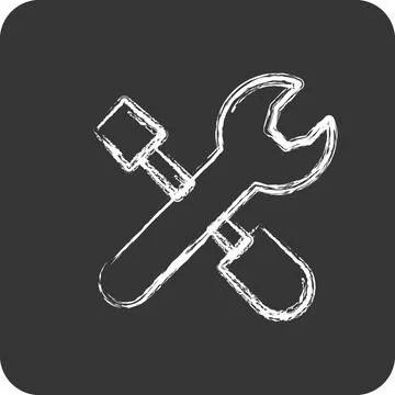 Icon Tools. suitable for building symbol. chalk Style. simple design editab.. Stockillustratie
