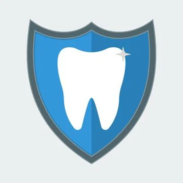 Icon of the tooth on the shield Stock Illustration