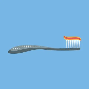 Icon toothbrush and toothpaste Stock Illustration