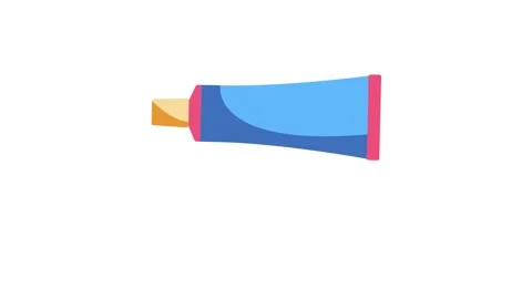 Icon of a toothbrush and toothpaste, symbolizing dental hygiene and oral care 스톡 동영상 332343570