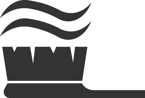 The icon is a toothbrush with paste. Brush teeth. Stock Illustration