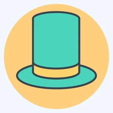 Icon Top Hat. related to Magic symbol. color mate style. simple design edit.. Stock Illustration