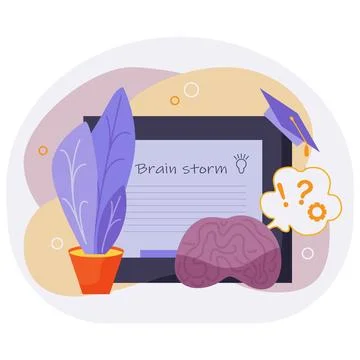 Icon on the topic of education, work, brainstorm Stock Illustration