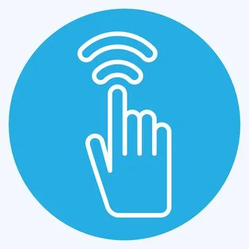Icon Touch Sensor. related to Sensors symbol. blue eyes style. design editabl Illustrazione stock