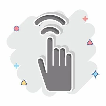 Icon Touch Sensor. related to Sensors symbol. comic style. design editable Illustrazione stock
