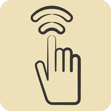 Icon Touch Sensor. related to Sensors symbol. hand drawn style. design editab Illustrazione stock