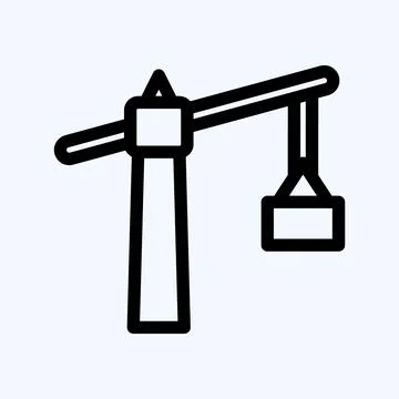 Icon Tower Crane. suitable for building symbol. line style. simple design edi Stock Illustration