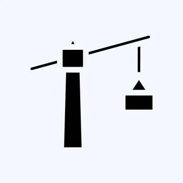 Icon Tower Crane. suitable for building symbol. glyph style. simple design ed Stock Illustration