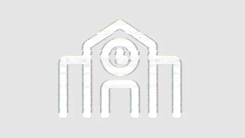 Icon town hall is distorted. Glitch. Noise, chromatic aberration, geometric Stock-Footage 304258048