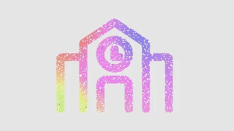 Icon town hall is made up of LED square shapes that shimmer and flicker. There 스톡 동영상 295248852