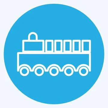 Icon Toy Train. suitable for Toy symbol. blue eyes style. simple design edita Ilustração Stock