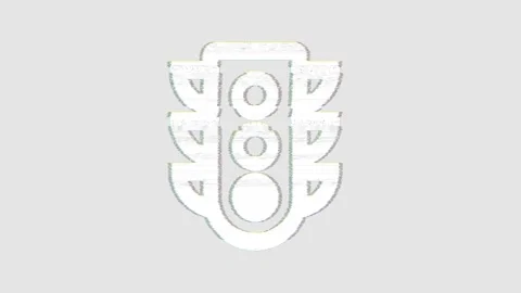 Icon traffic light go is distorted. Glitch. Noise, chromatic aberration, Stock Footage 307005458